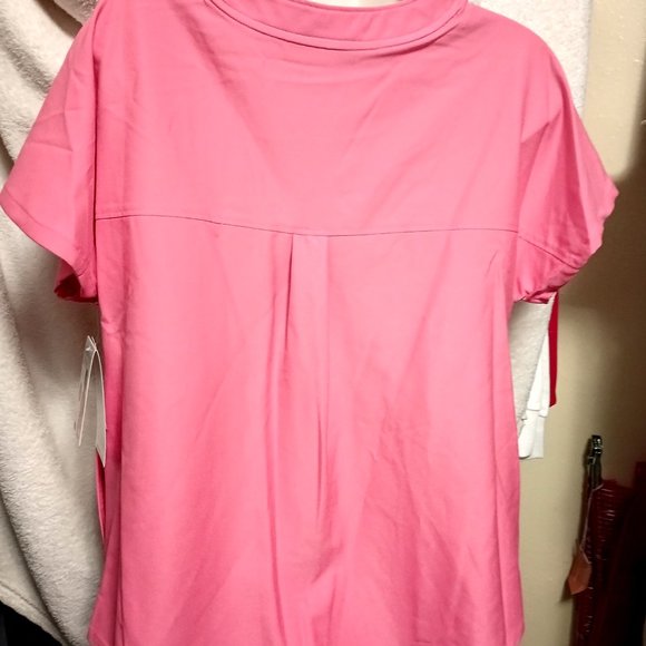 NEW ClimateRight by Cuddl Duds Women’s Woven Twill V-Neck Scrub Top Small - Picture 6 of 13